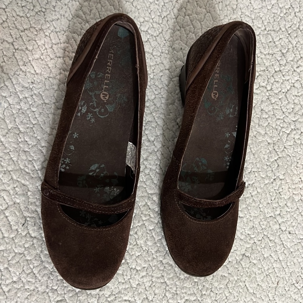 Merrell Petunia Womens Suede Wedge Mary Jane Shoes Size 8